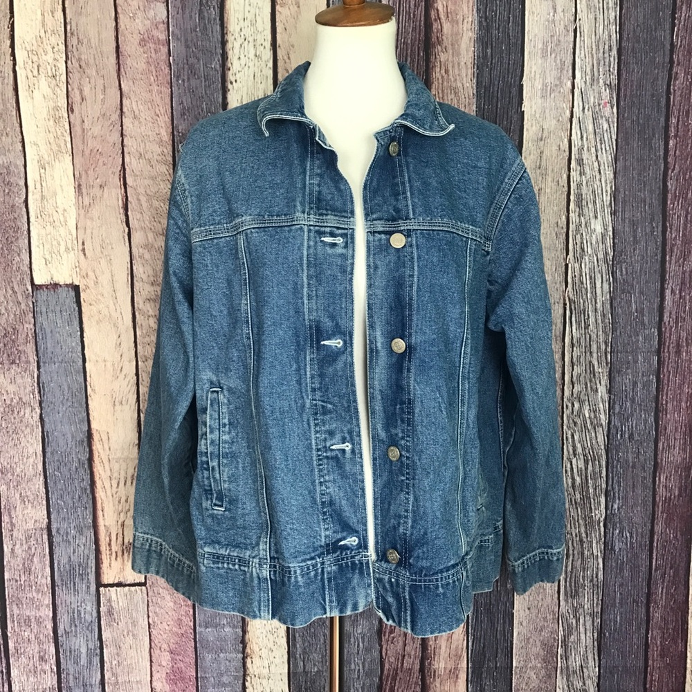 Vintage Jean Denim Jacket 1990s Grunge L/XL